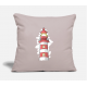 Lighthouse Watercolor Motif Light Taupe Pillow